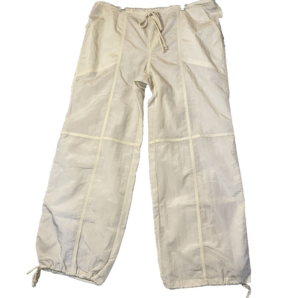 Wild Fable Parachute Pants Women Size Large Rise Tan Khaki Cargo NWT